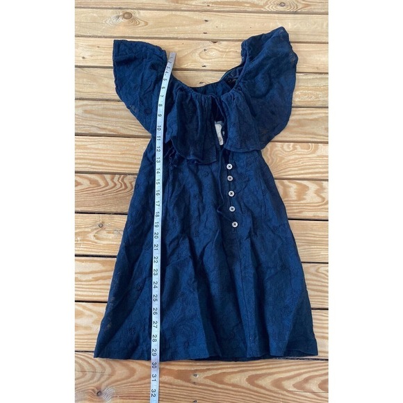 NWT Free People Ruffle Neck Mini Dress Size XS Women’s Black MSRP $69.95 - Picture 7 of 8